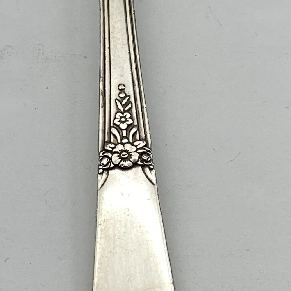 Vintage Oneida Rio Oval Soup Spoons WM A‎ Rogers 1939 Silverplate 5 Set Art Deco